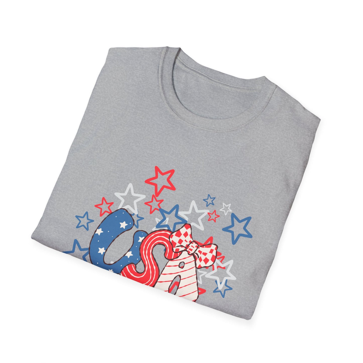 Patriotic Unisex T-Shirt for Independence Day, July 4th Celebration, Star-Patterned Tee, USA Graphic Top, Casual American Apparel
