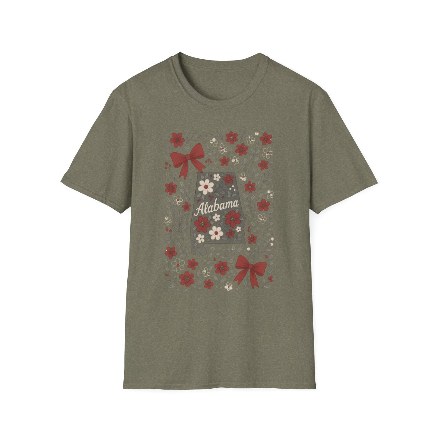 Alabama Floral Unisex T-Shirt, Southern Pride Shirt, Gift for Her, Travel Tee, Spring Apparel