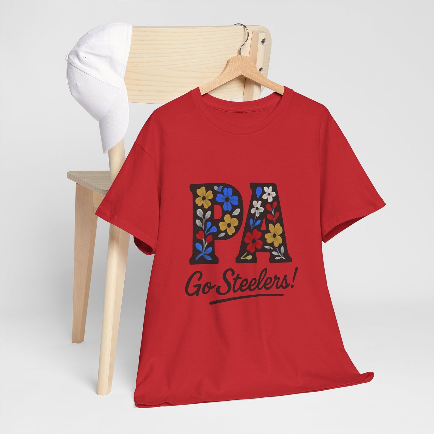 Sports Fan Tee - Floral PA Go Steelers Unisex Heavy Cotton Tee