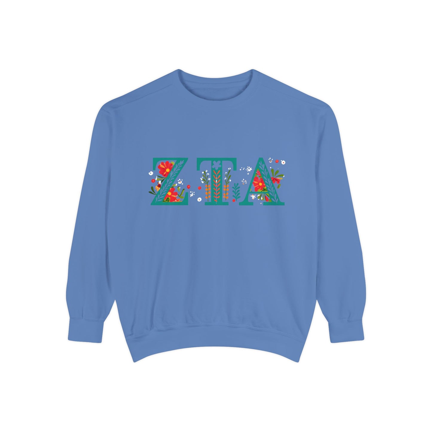 Floral ZTA Unisex Sweatshirt - Cozy Sweater for Sorority Sisters, Perfect Gift, Casual Wear, Spring Outfits, College Apparel