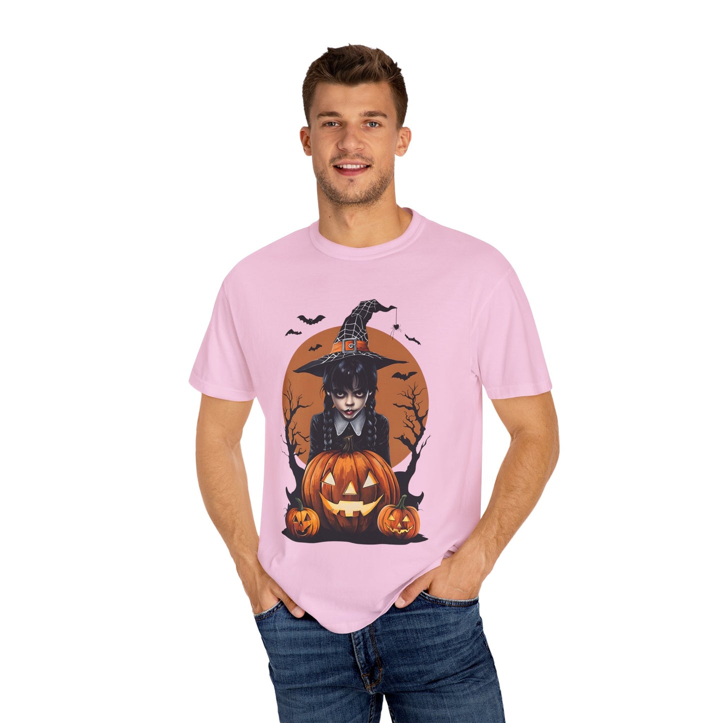 Halloween Witch Graphic Tee, Spooky Unisex T-Shirt, Pumpkin Halloween Costume, Fall Festive Apparel, Witchy Shirt for October