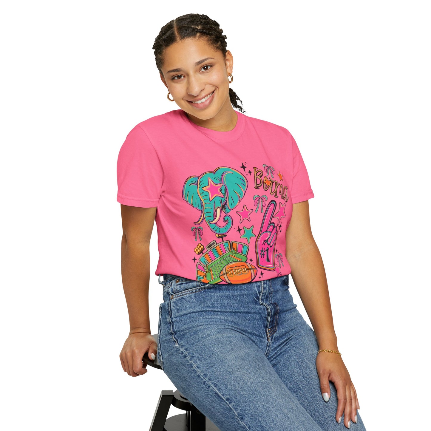 Preppy Neon Elephant Fan T-Shirt