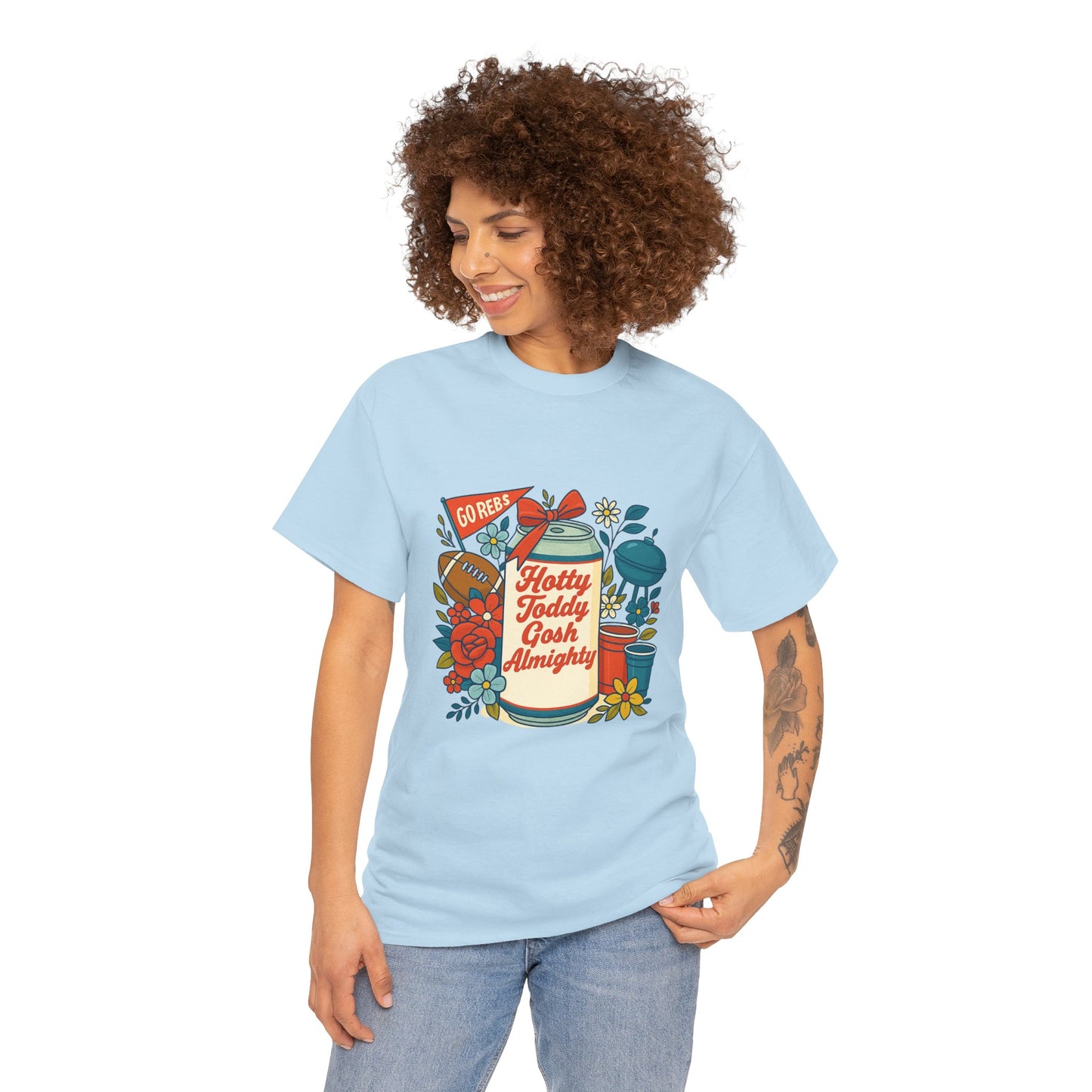 Hotty Toddy Heavy Cotton Tee - Unisex Graphic T-Shirt, Casual Wear, College Apparel, Gift for Students, Spring Break Fashion