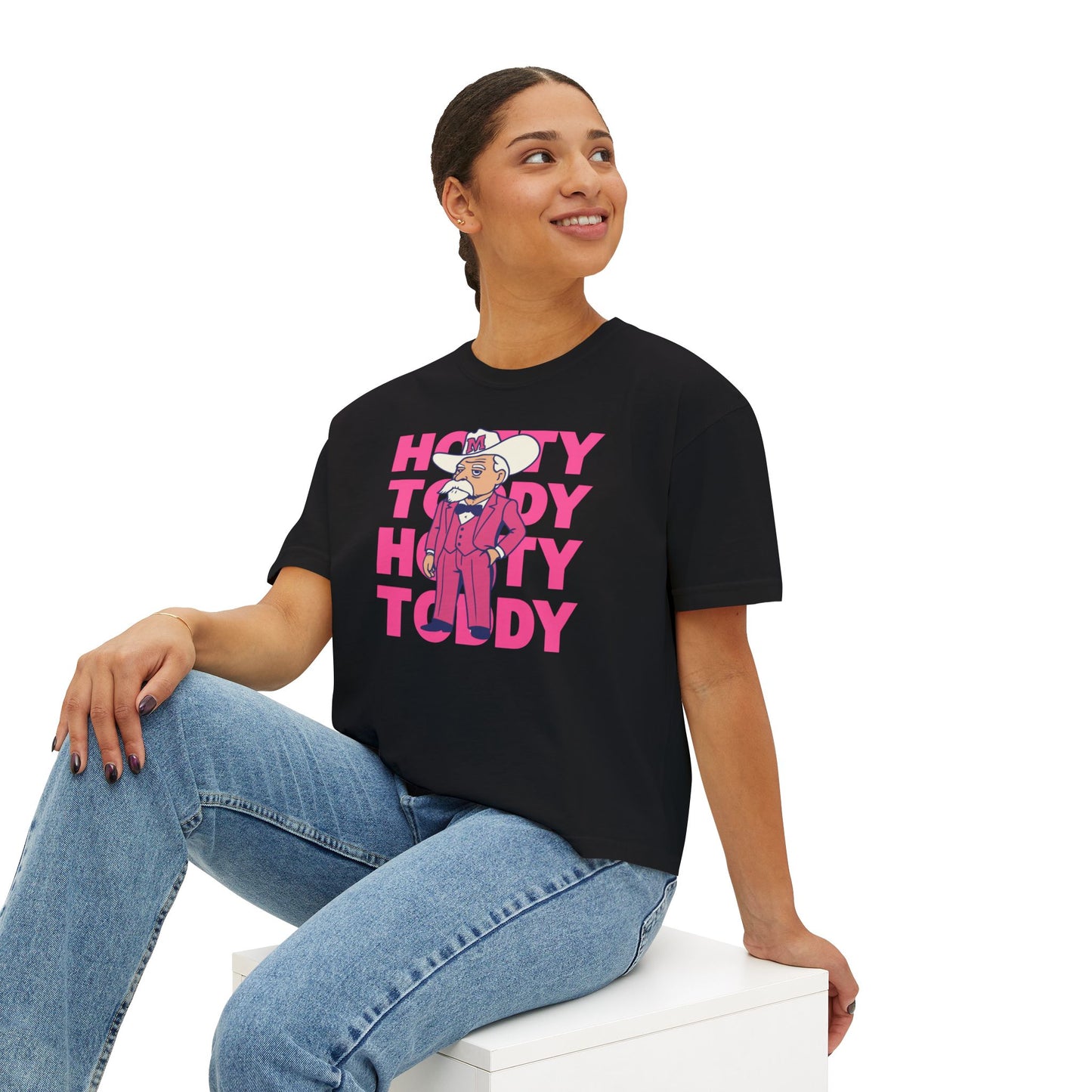 Pink Hotty Toddy Boxy Tee | Fun Humor Graphic Shirt