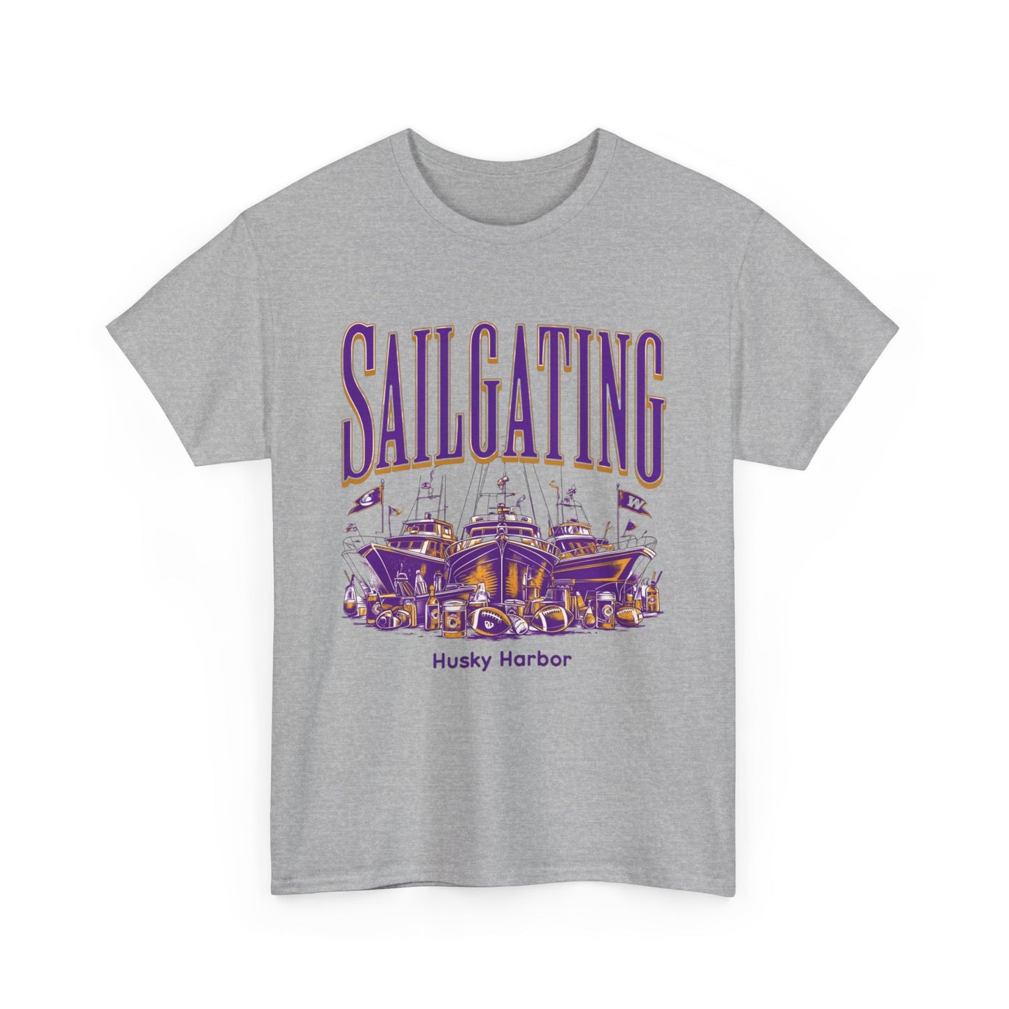 Sailgating Tee - Washington Huskies Unisex Heavy Cotton Shirt