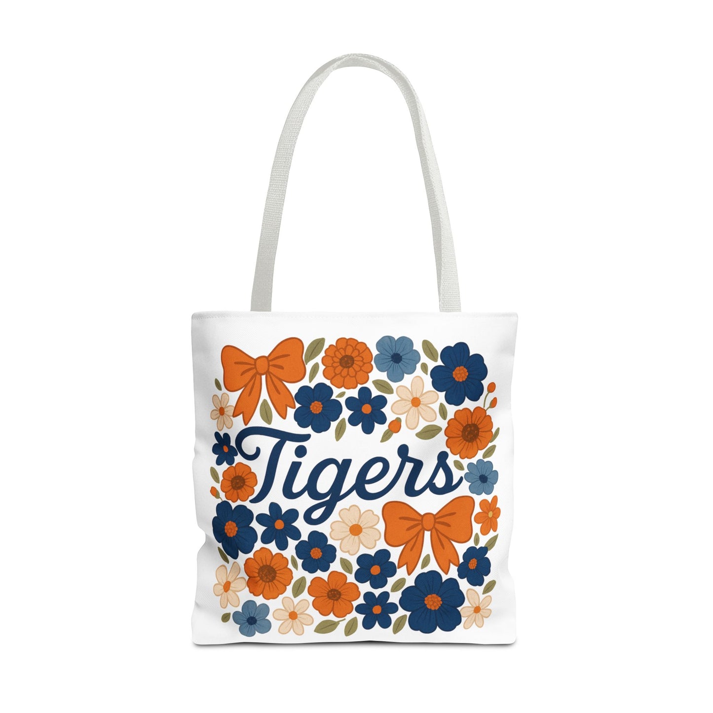 Floral Tiger Tote Bag, Cute Shopping Bag, Reusable Grocery Tote, Gift for Students, Eco-friendly Handbag, Graduation Gift, Alumni Gift