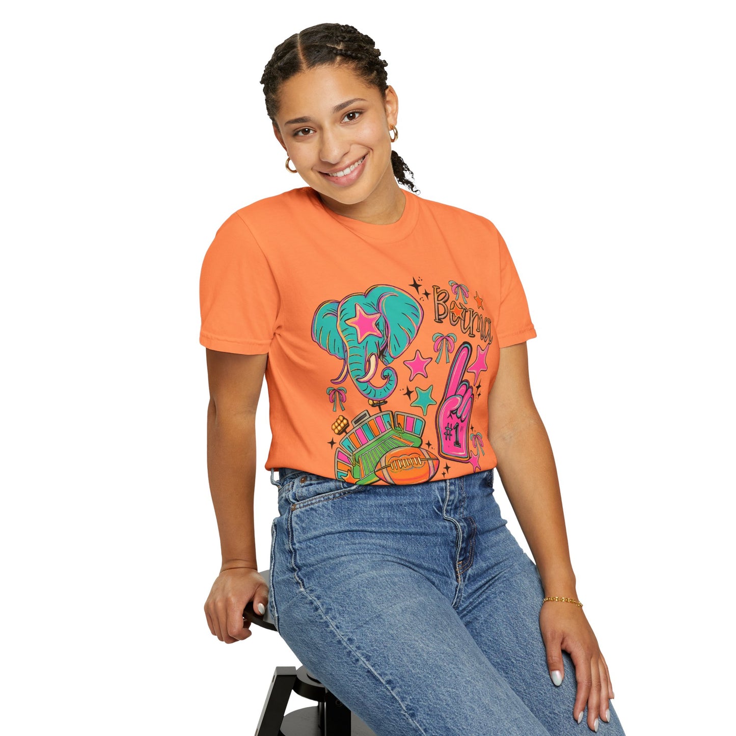 Preppy Neon Elephant Fan T-Shirt