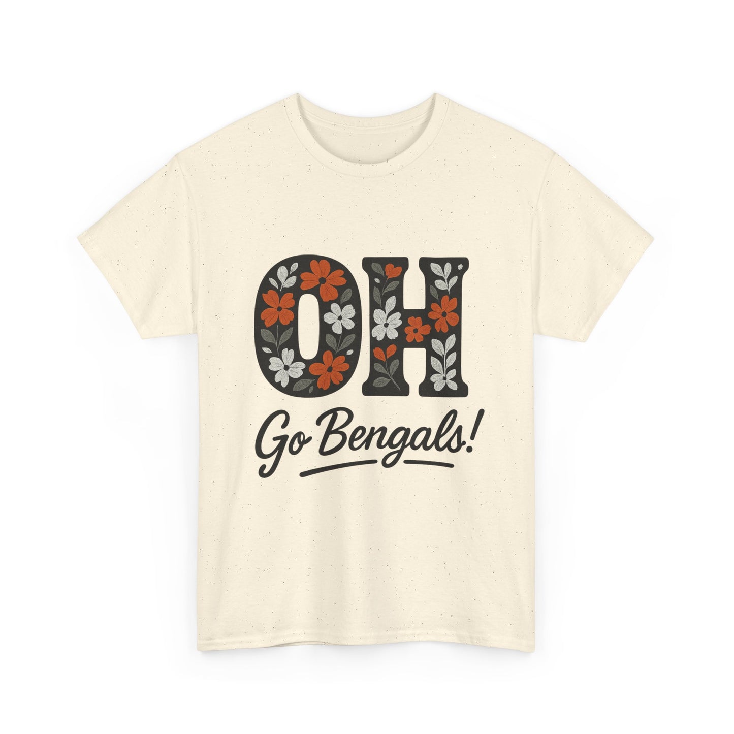Bengals Floral Tee - Unisex Heavy Cotton