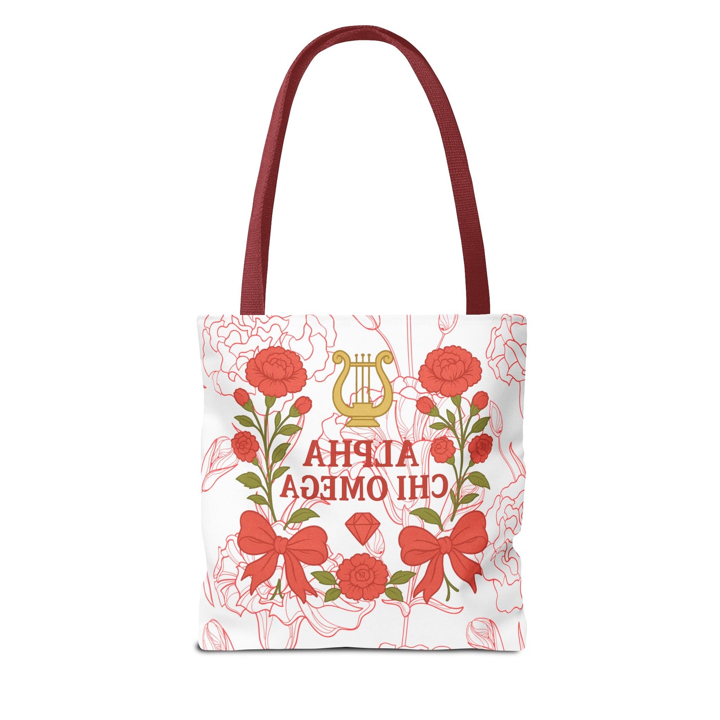 Floral Sorority Alpha Chi Omega Tote Bag, College Essentials, Gift for Sorority Sisters, Eco-Friendly Shopping Tote, Alpha Chi Omega Apparel