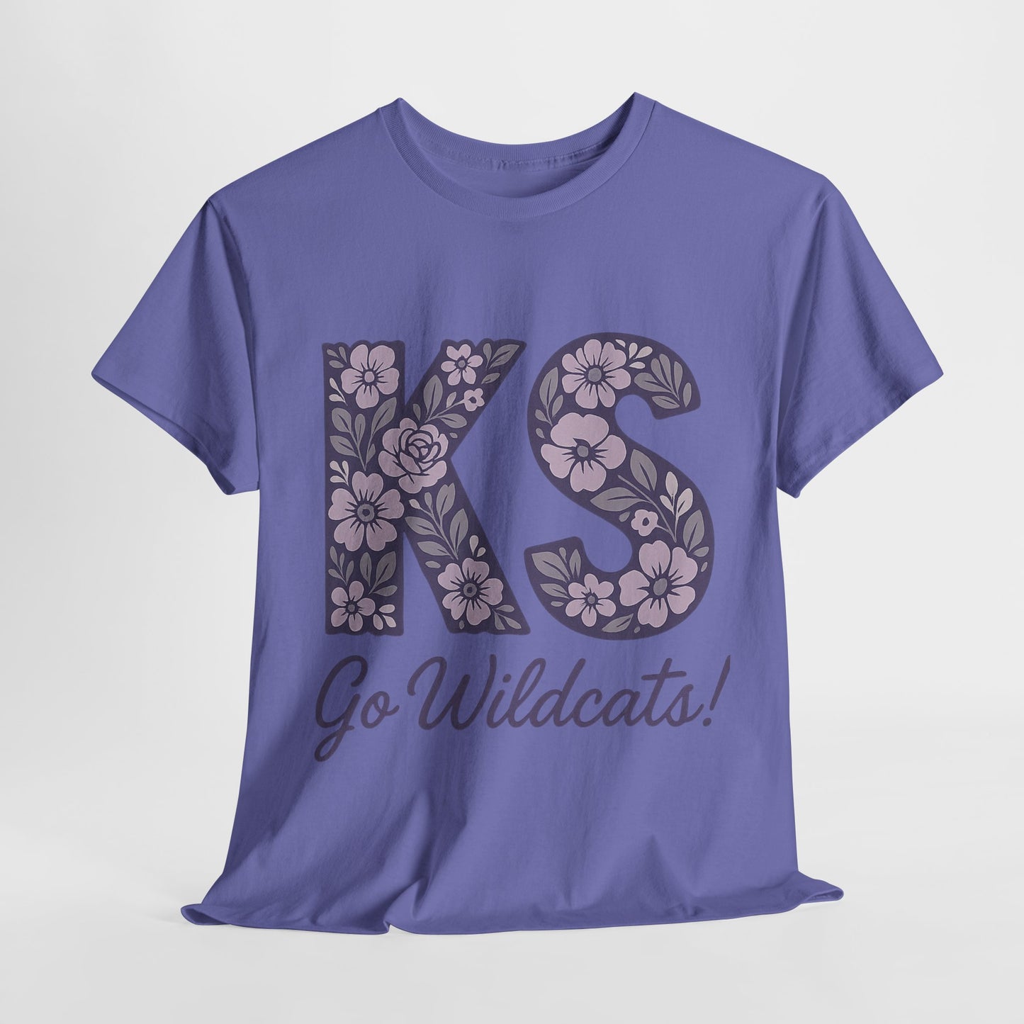 KS Floral Team Spirit Tee: Celebrate Kansas State Wildcats in Style, Perfect for Sports Events, Gifts, & Casual Wear