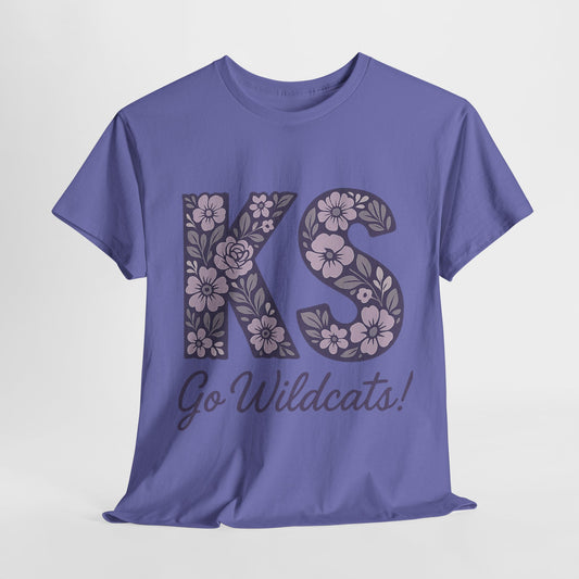 KS Floral Team Spirit Tee: Celebrate Kansas State Wildcats in Style, Perfect for Sports Events, Gifts, & Casual Wear