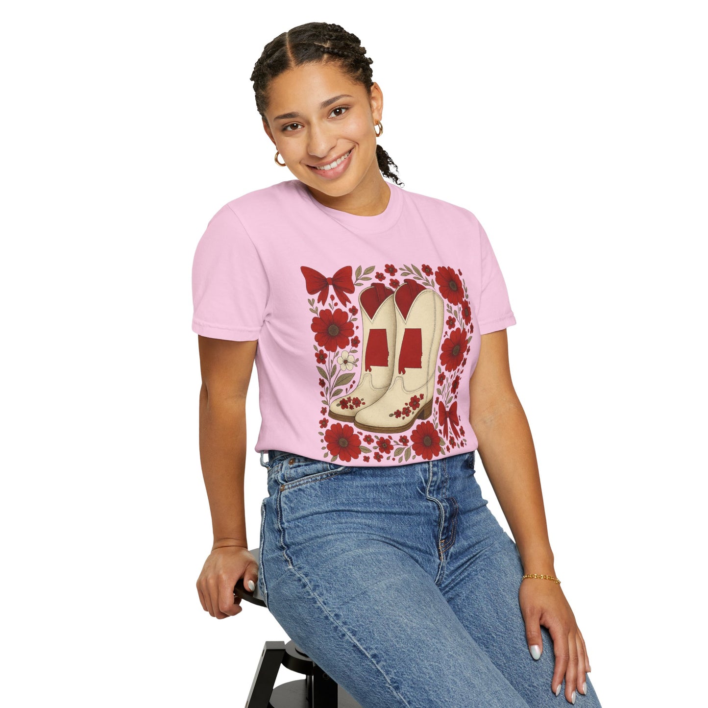 Vintage Cowboy Boots Floral Unisex T-shirt - Alabama Fan, Bama Game Day