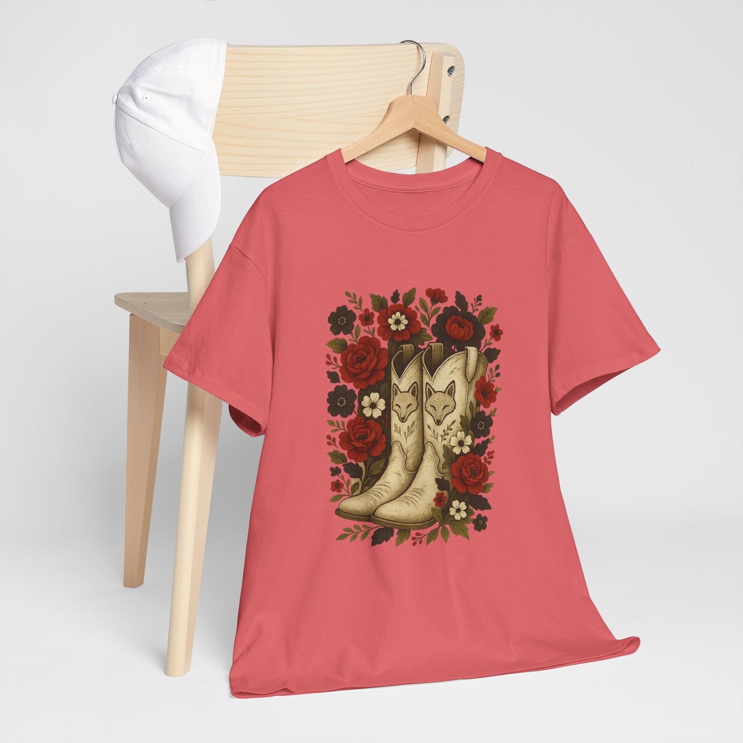 AR State Red Wolves Vintage Floral Cowboy Boots Tee