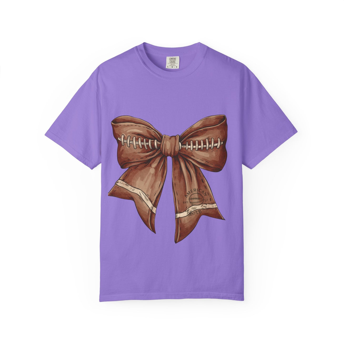 Football Bow T-Shirt: Unisex Casual Wear for Game Day Apparel