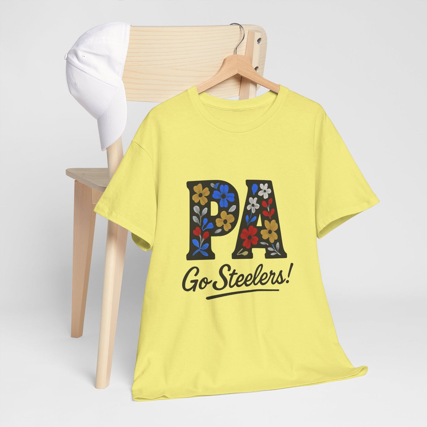Sports Fan Tee - Floral PA Go Steelers Unisex Heavy Cotton Tee