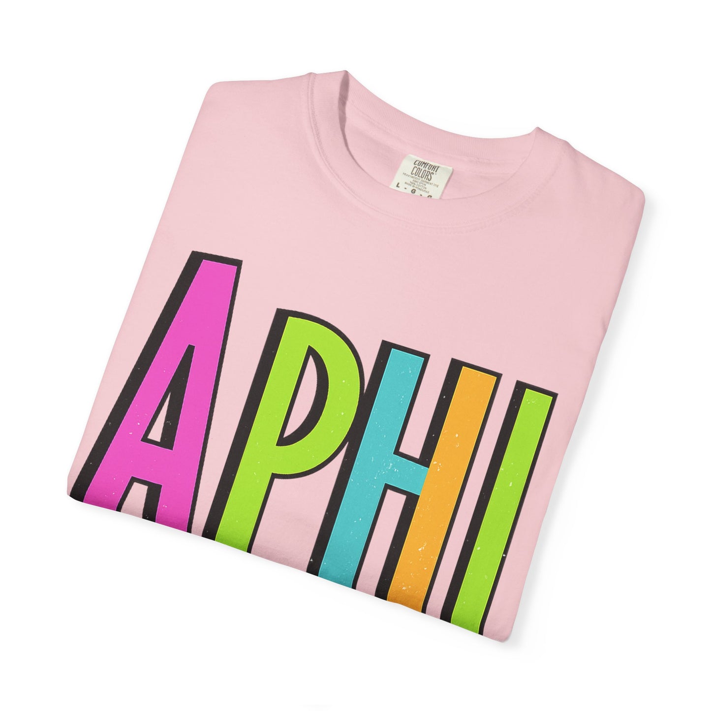 Checkered Neon Alpha P Colorful Graphic Unisex T-Shirt