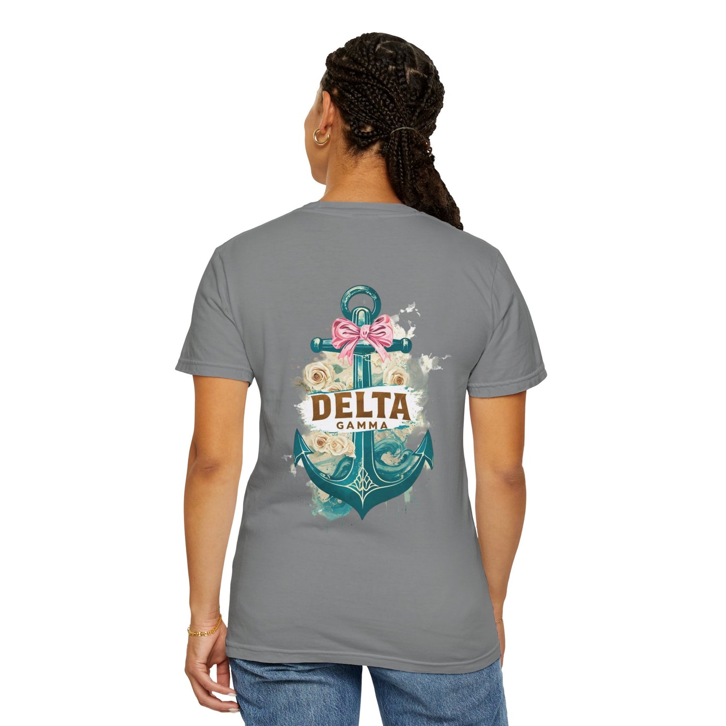 Delta Gamma Unisex Garment-Dyed T-Shirt, Sorority Pride Shirt, Nautical Design Tee, Perfect for Recruitment and Celebrations, Gift Idea