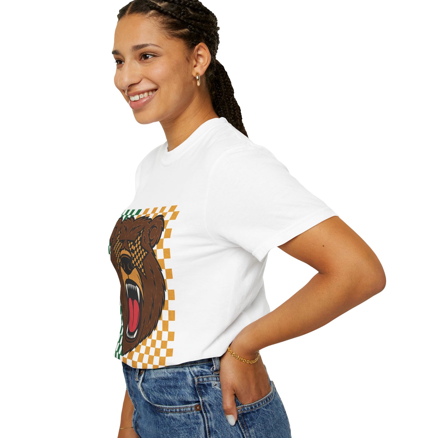 Checkered BU Bear Unisex T-shirt