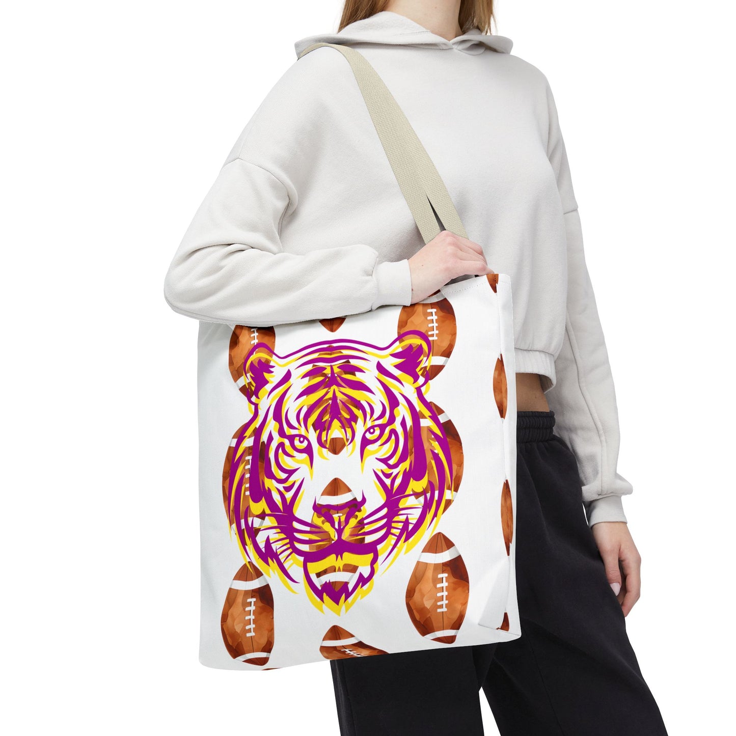 Vibrant Tiger Print Tote Bag - LSU Fans Gift