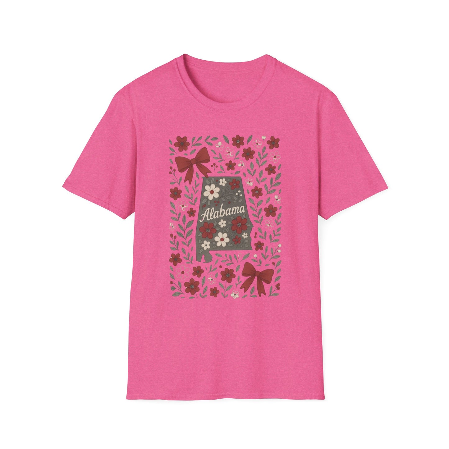 Alabama Floral Unisex T-Shirt, Southern Pride Shirt, Gift for Her, Travel Tee, Spring Apparel