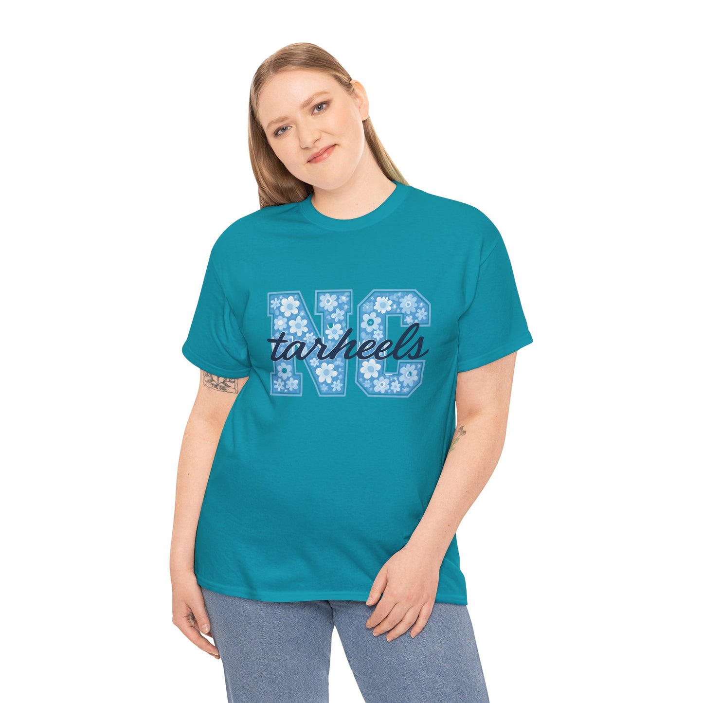 North Carolina Tarheels Unisex Heavy Cotton Tee, College Spirit Wear, Men's and Women's Casual T-Shirt, School Pride Apparel, Gift for Fans