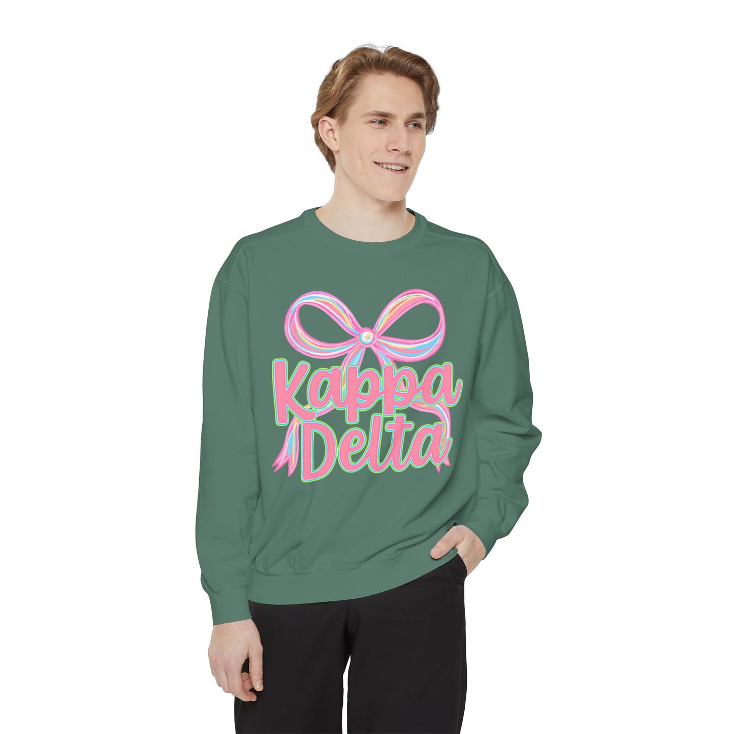 KD Comfort Colors Garment-Dyed Sweatshirt, Sorority Apparel, Cozy Gift, College Sweatshirt, Valentine's Day Gift, Customizable Sweater