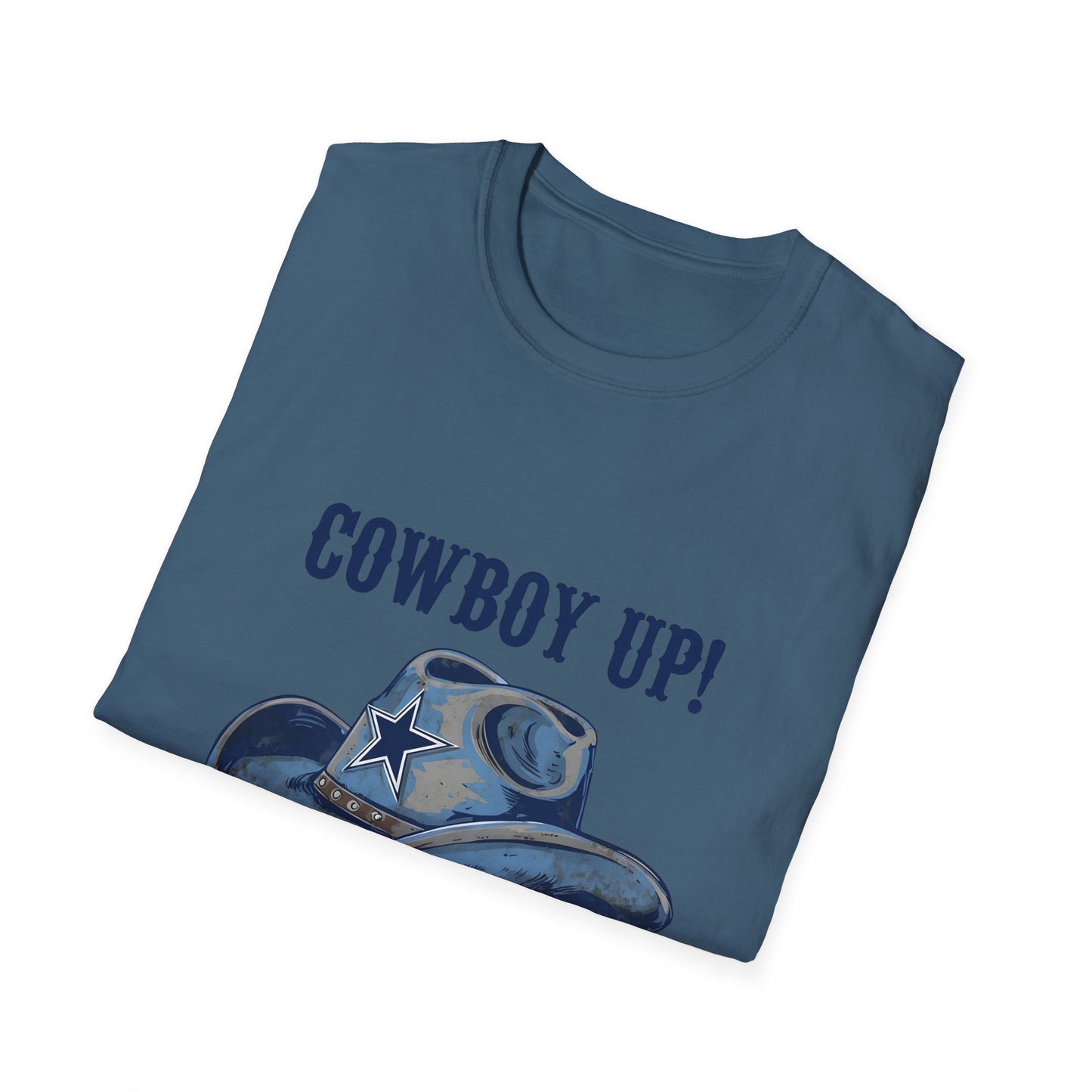 Cowboy Up! Unisex Softstyle T-Shirt - Casual Western Tee for Rodeos, Country Events, Fun Graphic Shirt, Everyday Wear