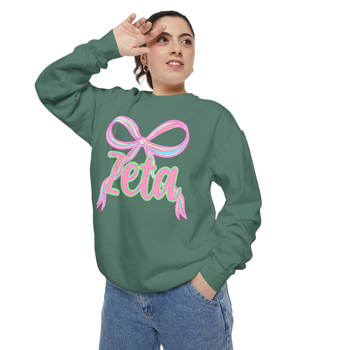 Zeta Graphic Sweatshirt, Cozy Fashion, Gift for Sorority Sisters, Cute Casual Wear, College Apparel, Unisex Outfit