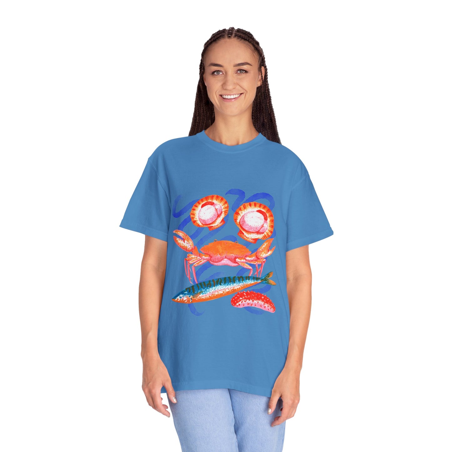 Retro Seafood Graphic T-Shirt - Fresh Catch Comfort Colors Tee