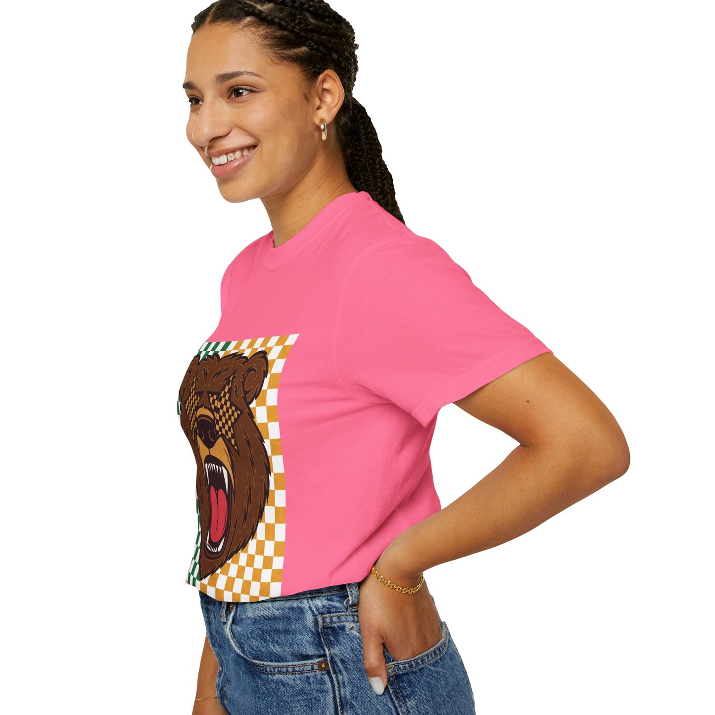 Checkered BU Bear Unisex T-shirt