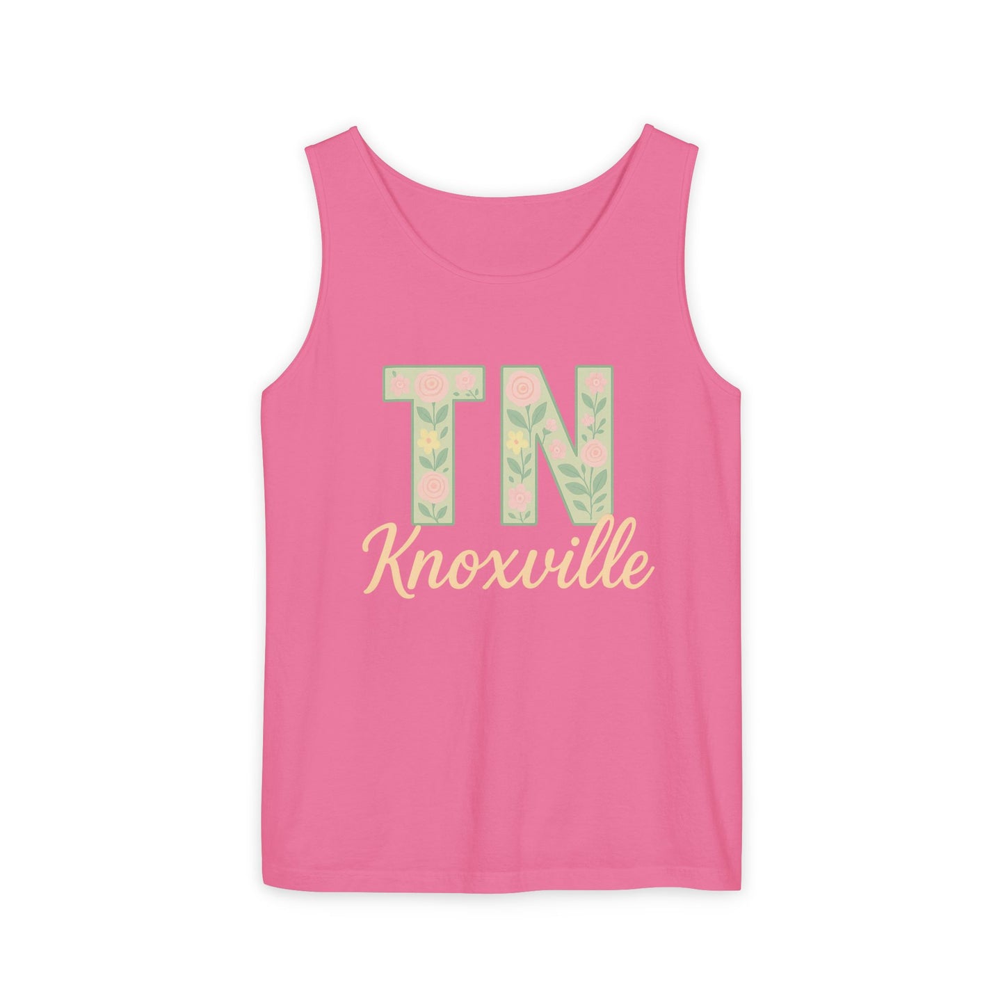 Tennessee Floral Tank Top, Unisex Sleeveless Shirt, Summer Tee, Casual Wear, Gift for Her, Comfort Colors, Graduation Gift, Rocky Top