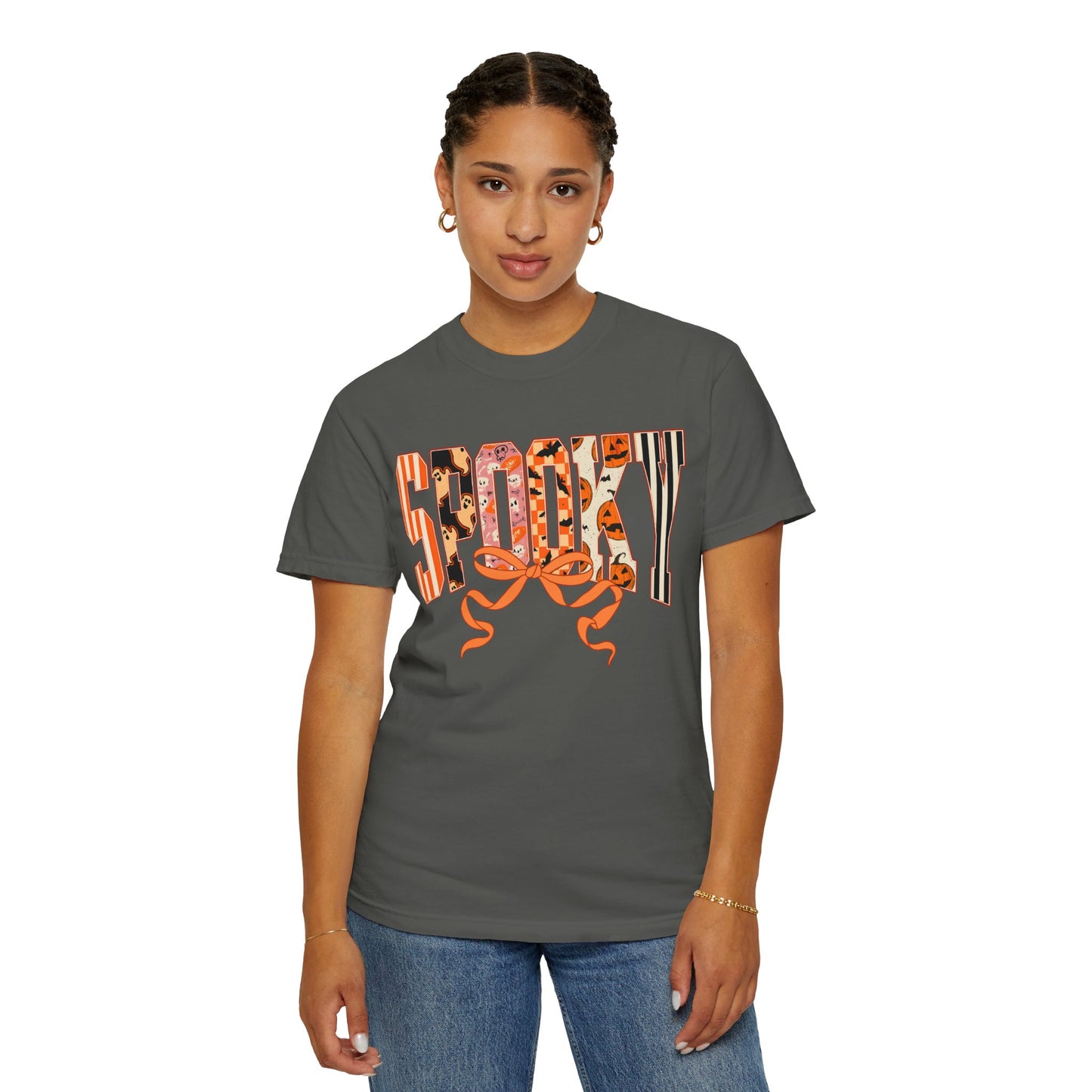 SPOOKY Bow Unisex Garment-Dyed T-shirt