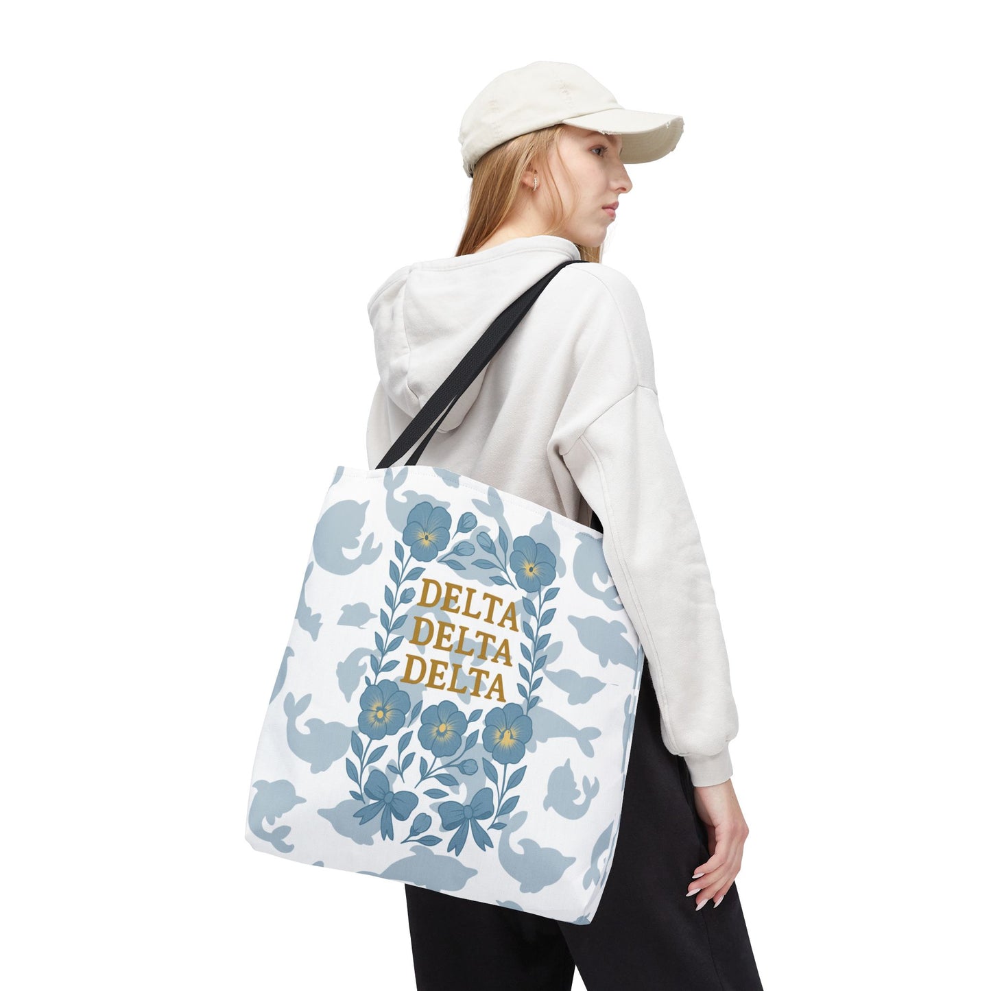 Delta Delta Delta Floral Tote Bag | Sorority Gift | Reusable Shopping Bag | Summer Accessory | Eco-Friendly Bag | Stylish Storage