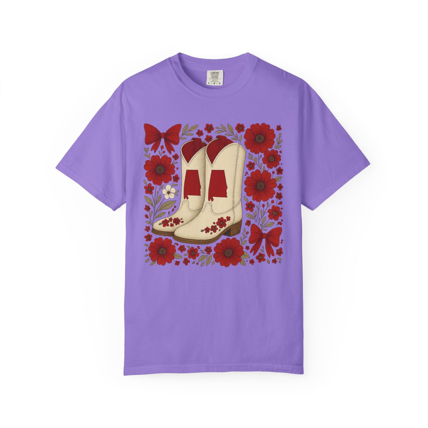 Vintage Cowboy Boots Floral Unisex T-shirt - Alabama Fan, Bama Game Day