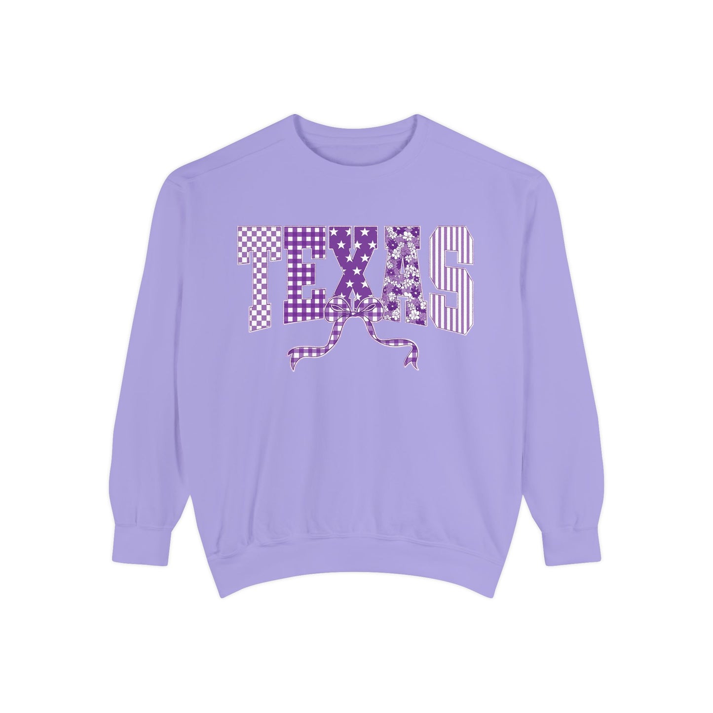 Texas Cowgirl Sweatshirt — Purple Western State Graphic
