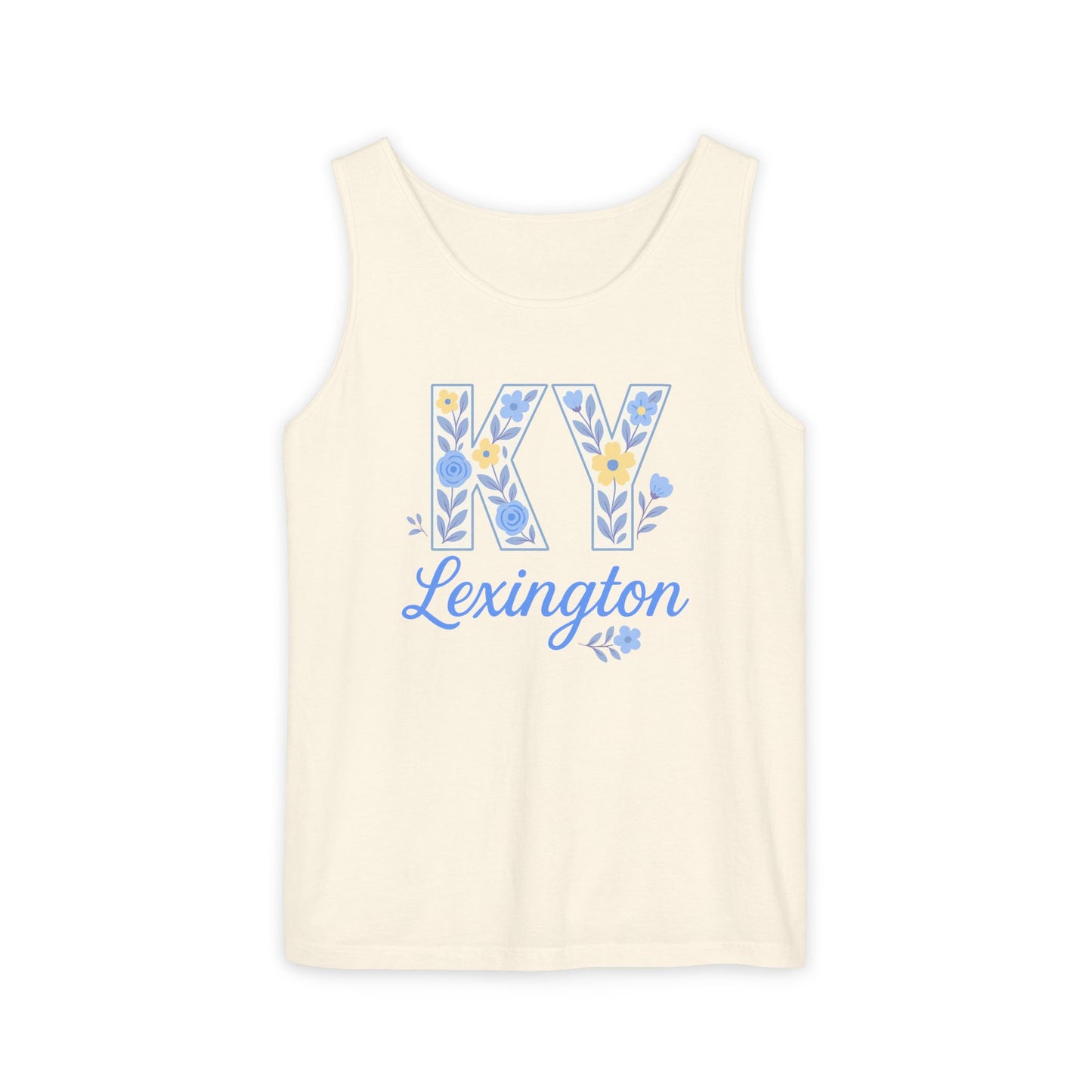 Kentucky Floral Letter Tank Top, Summer Tank, Cute Souvenir, Unisex Summer Apparel, Gift for Her, Comfort Colors, Graduation Gift