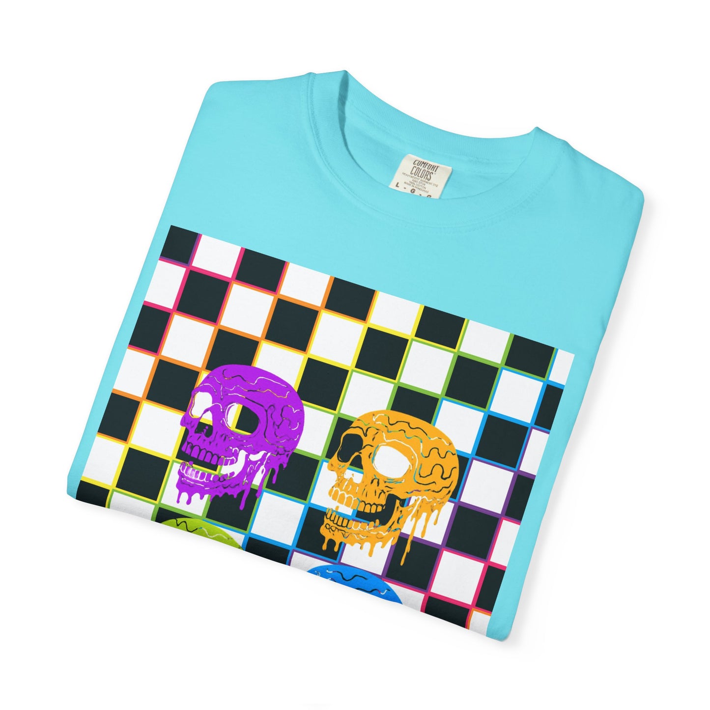 Vibrant Skull Graphic T-Shirt, Unisex Tee, Halloween Outfit, Alternative Fashion, Festival Wear, Casual Street Style