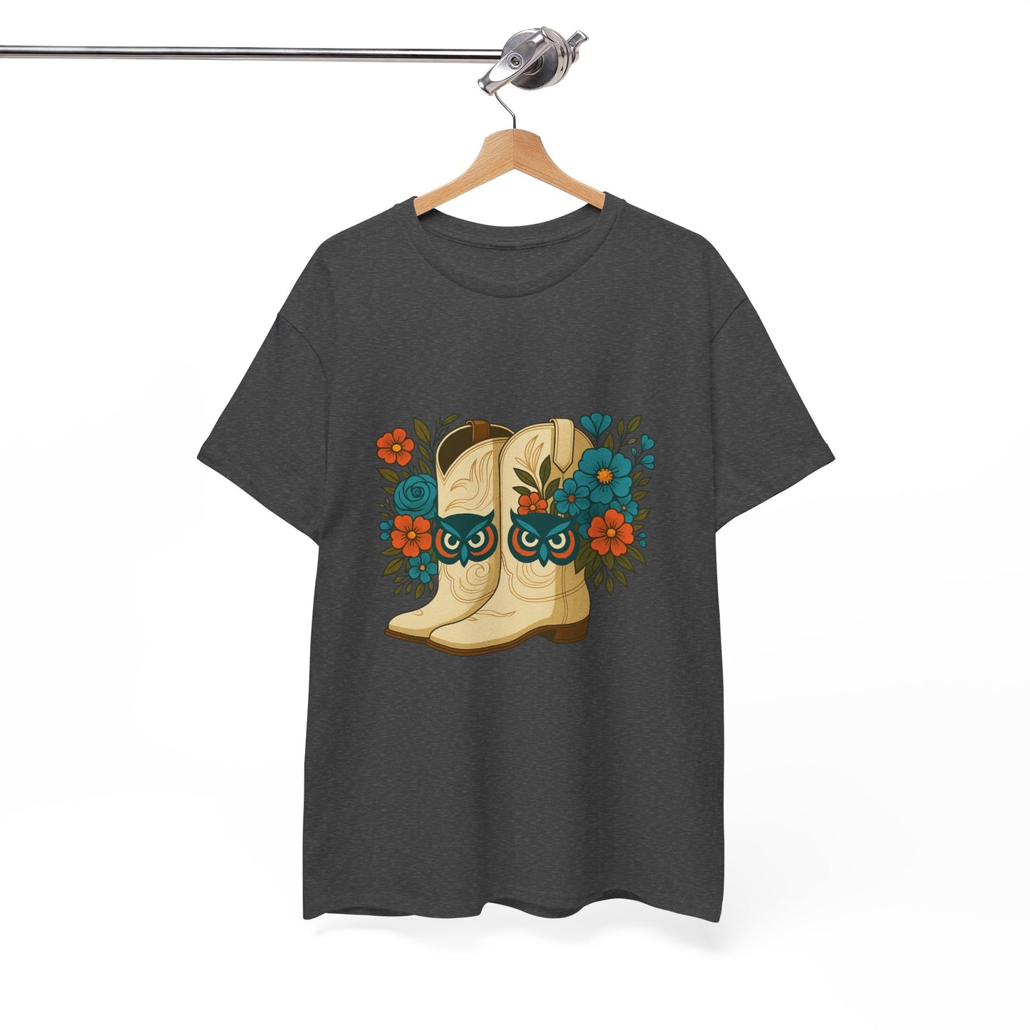 Floral Cowboy Boots Tee, Perfect for Country Music Lovers, Western Style Gift, Casual Outfit, Boho Fashion, Farmhouse Decor