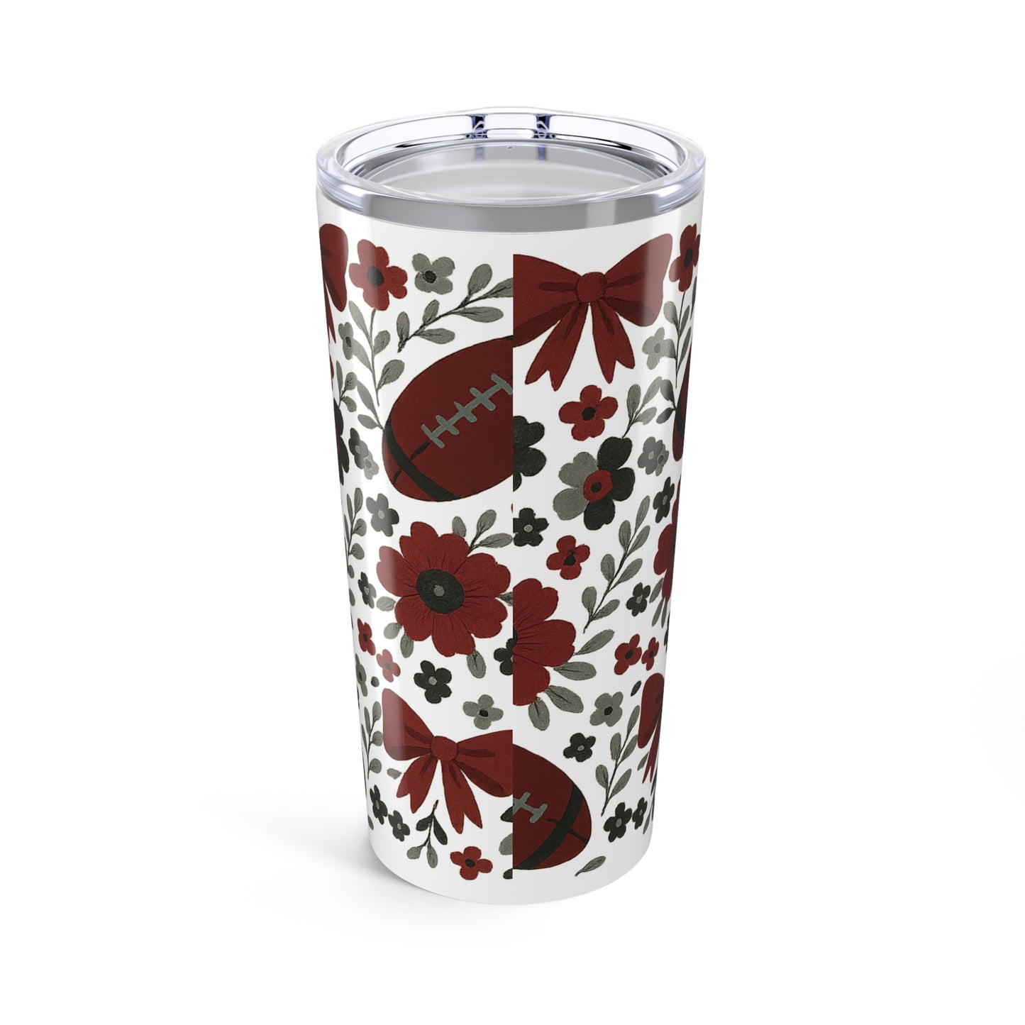 Floral Football Tumbler, Sports Drinkware, Cozy Game Day Cup, Gift for Fans, Floral Pattern Tumbler, South Carolina Fans, Mississippi State Fans