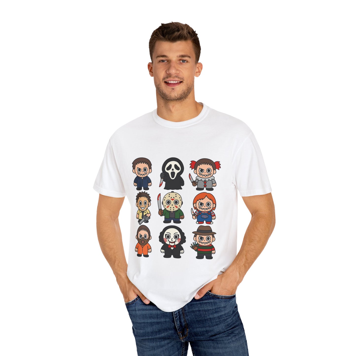 Pop Culture Horror Character T-Shirt, Unisex Tee, Halloween Tee, Horror Movie Merch, Funny Graphic Shirt, Gift for Horror Fans