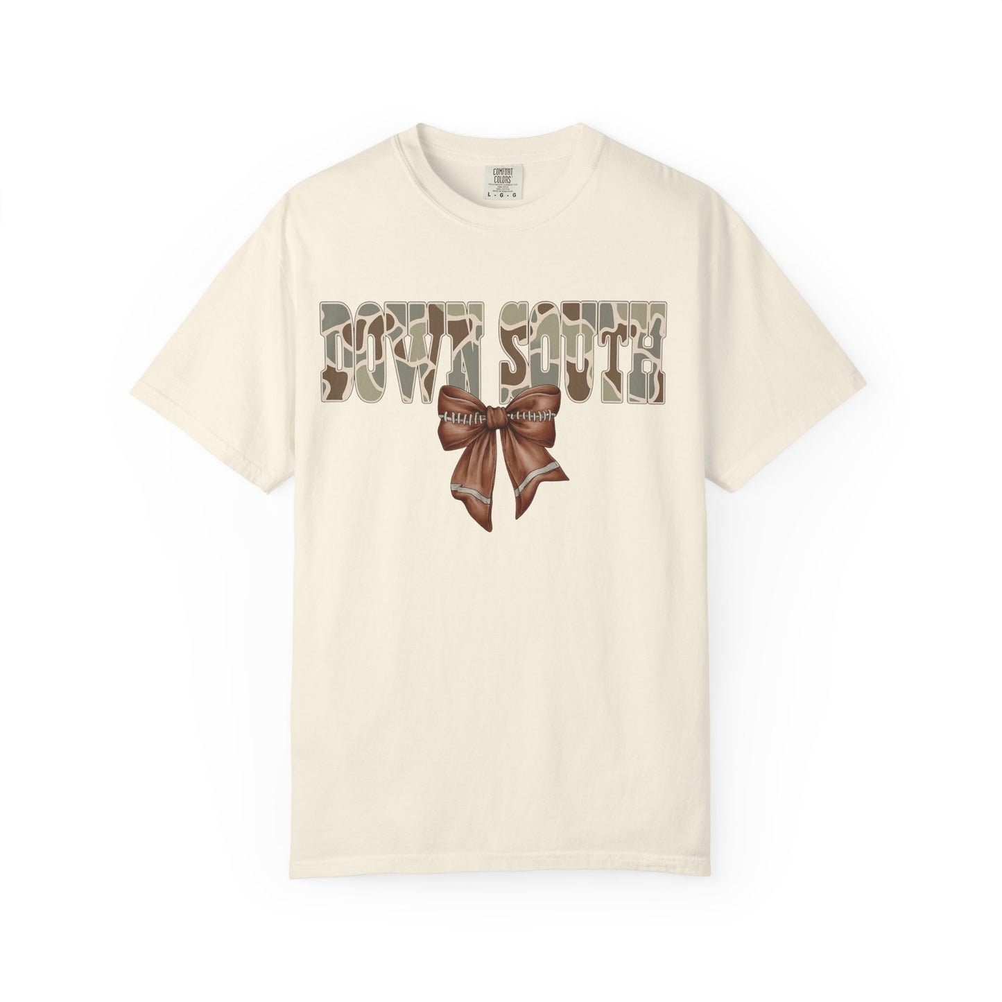 Camo Bow Graphic Tee - Trendy Apparel for Casual Outings and Birthdays