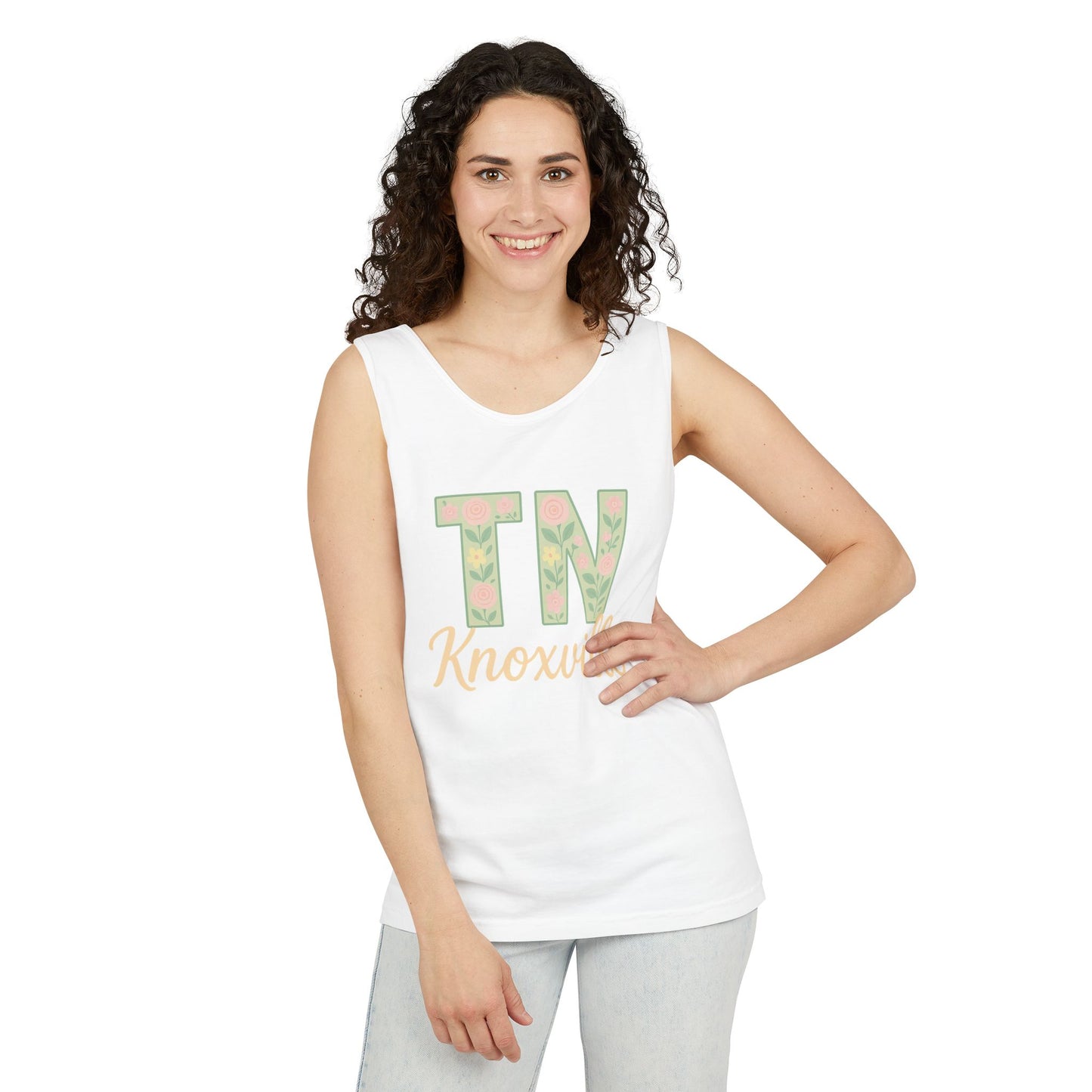 Tennessee Floral Tank Top, Unisex Sleeveless Shirt, Summer Tee, Casual Wear, Gift for Her, Comfort Colors, Graduation Gift, Rocky Top