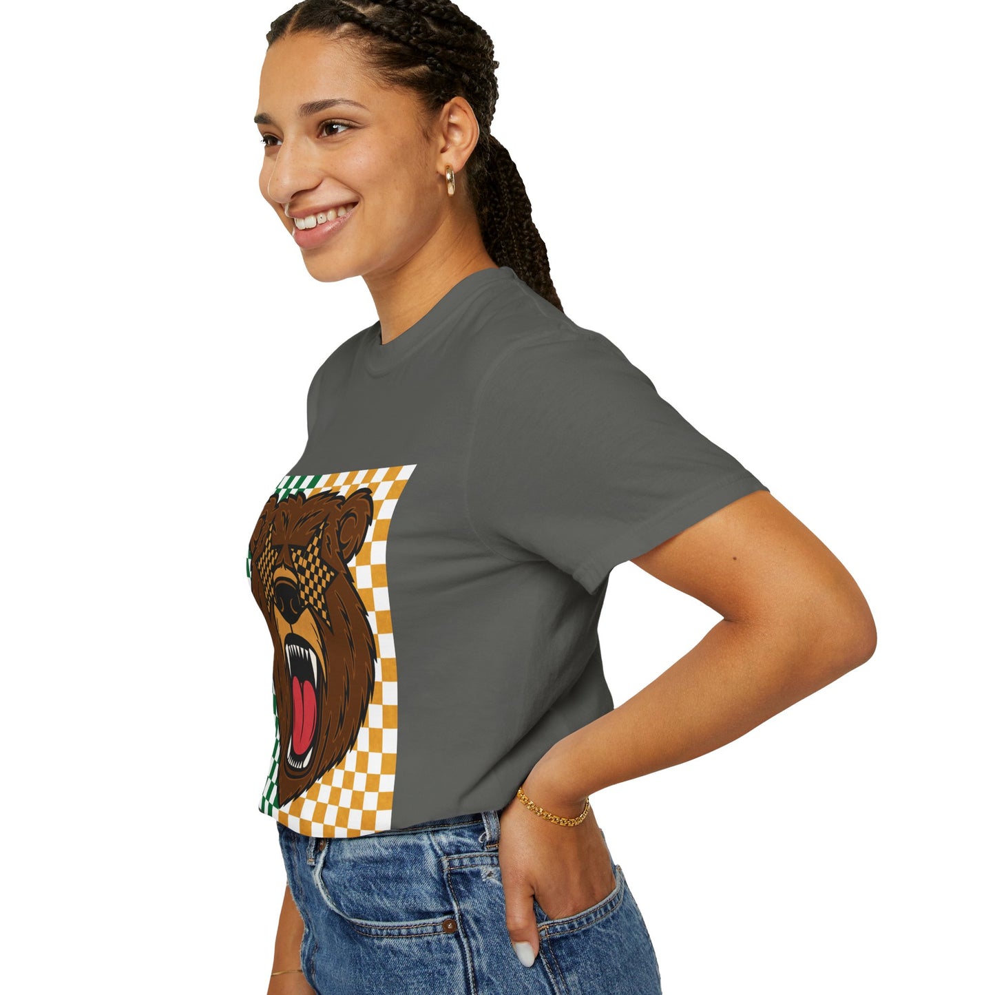 Checkered BU Bear Unisex T-shirt