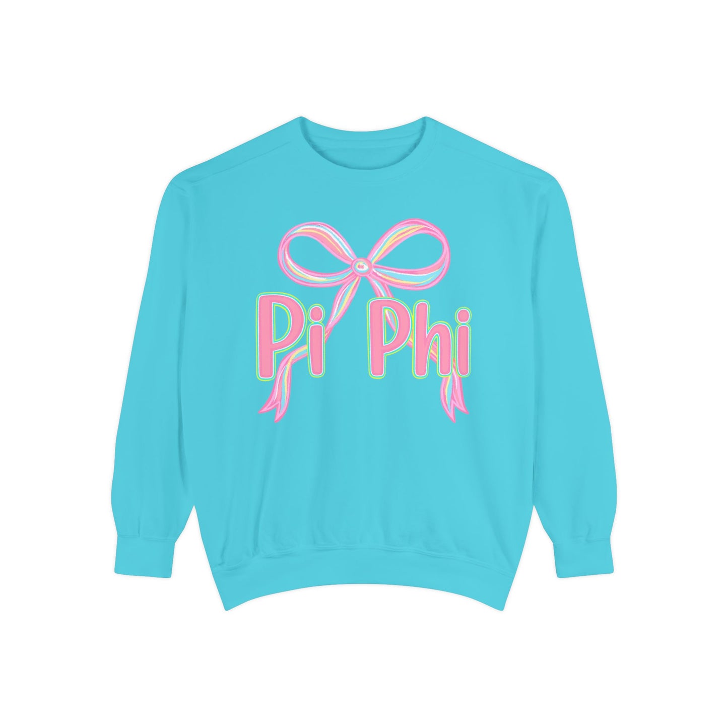 PiPhi Bow Unisex Sweatshirt, Cute Sorority Apparel, Comfortable Sweatshirt, Gift for Sorority Sisters, Soft Fashion Essentials