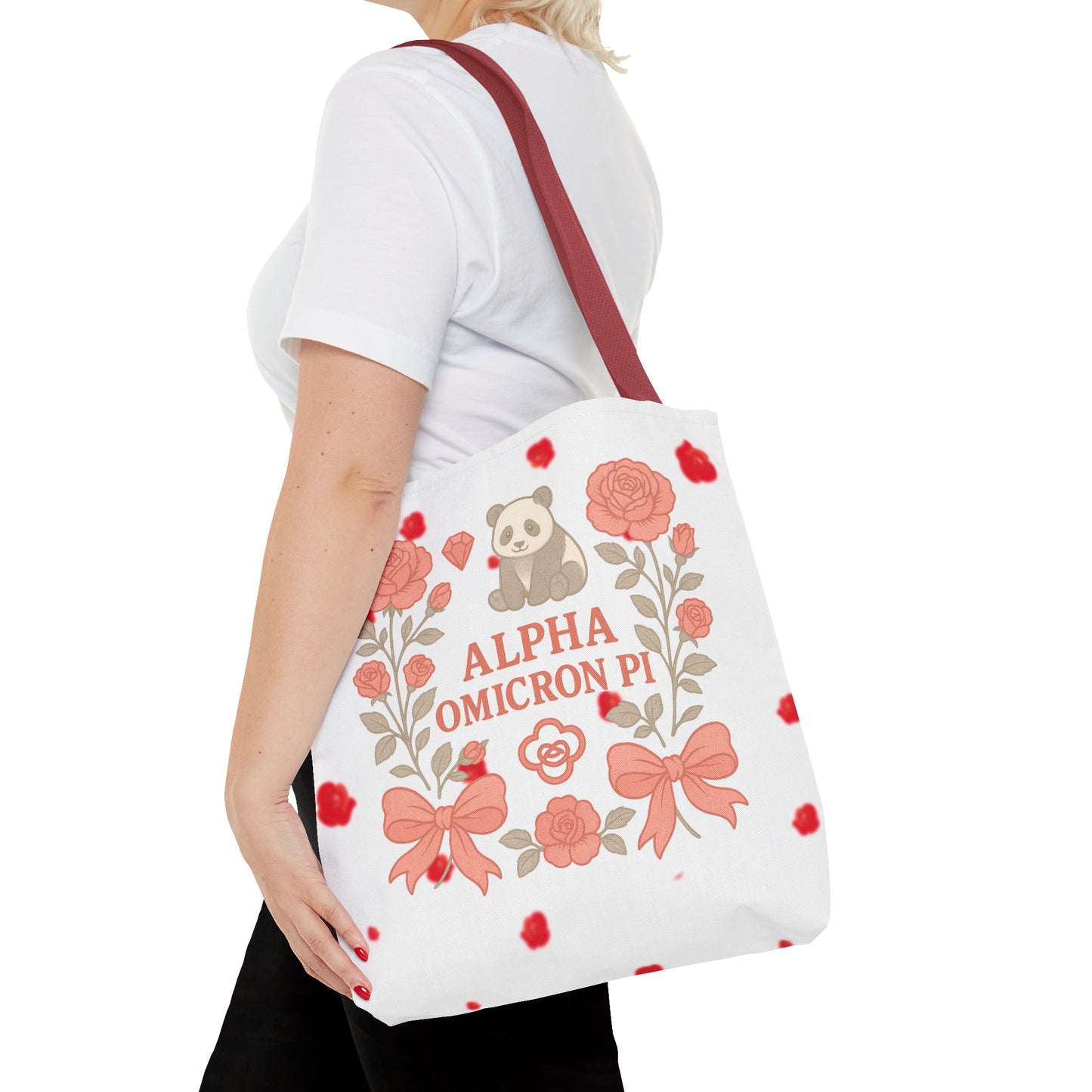 Floral Alpha Omicron Pi Tote Bag, Sorority Tote, Gift for Sisters, College Bag, Cute Everyday Tote