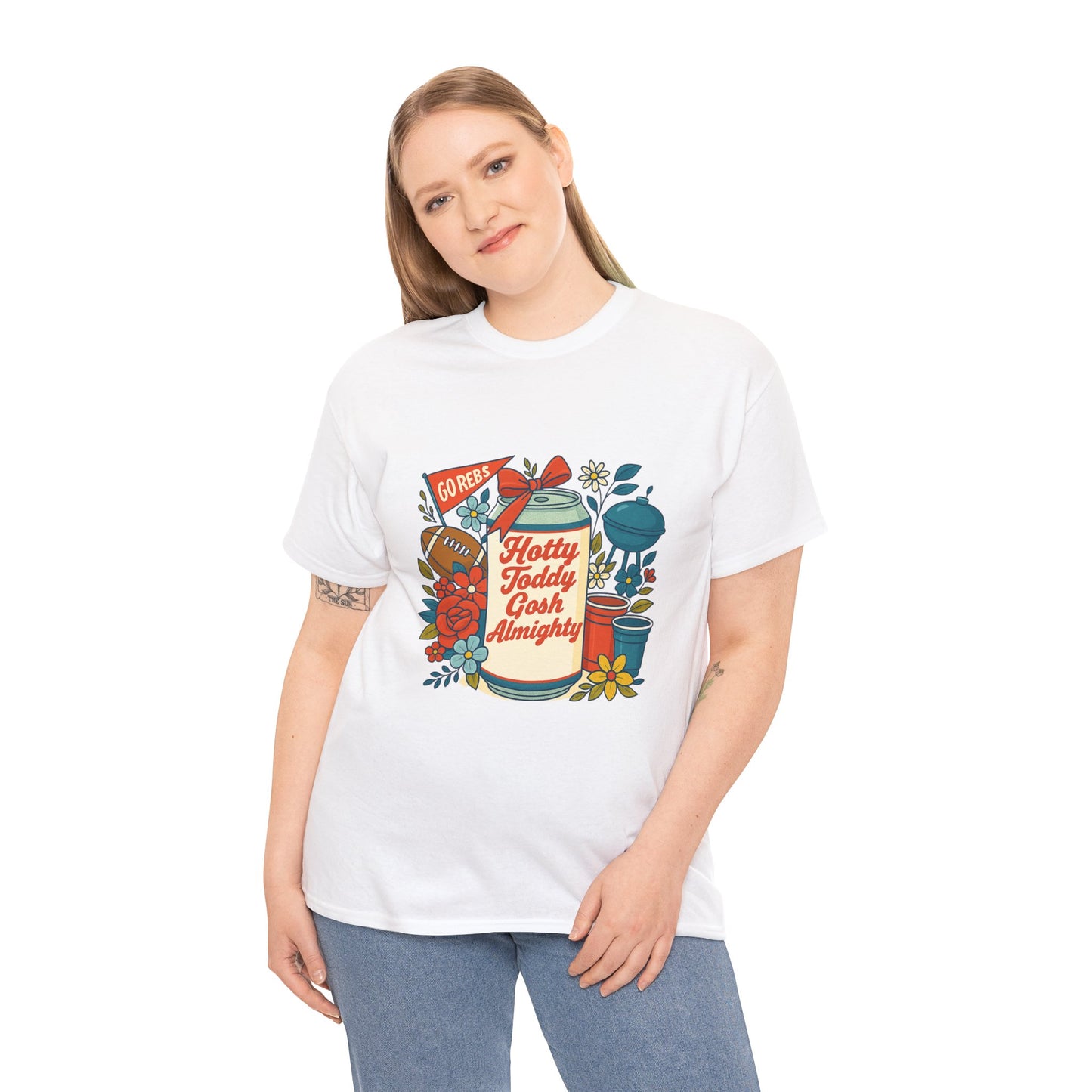 Hotty Toddy Heavy Cotton Tee - Unisex Graphic T-Shirt, Casual Wear, College Apparel, Gift for Students, Spring Break Fashion