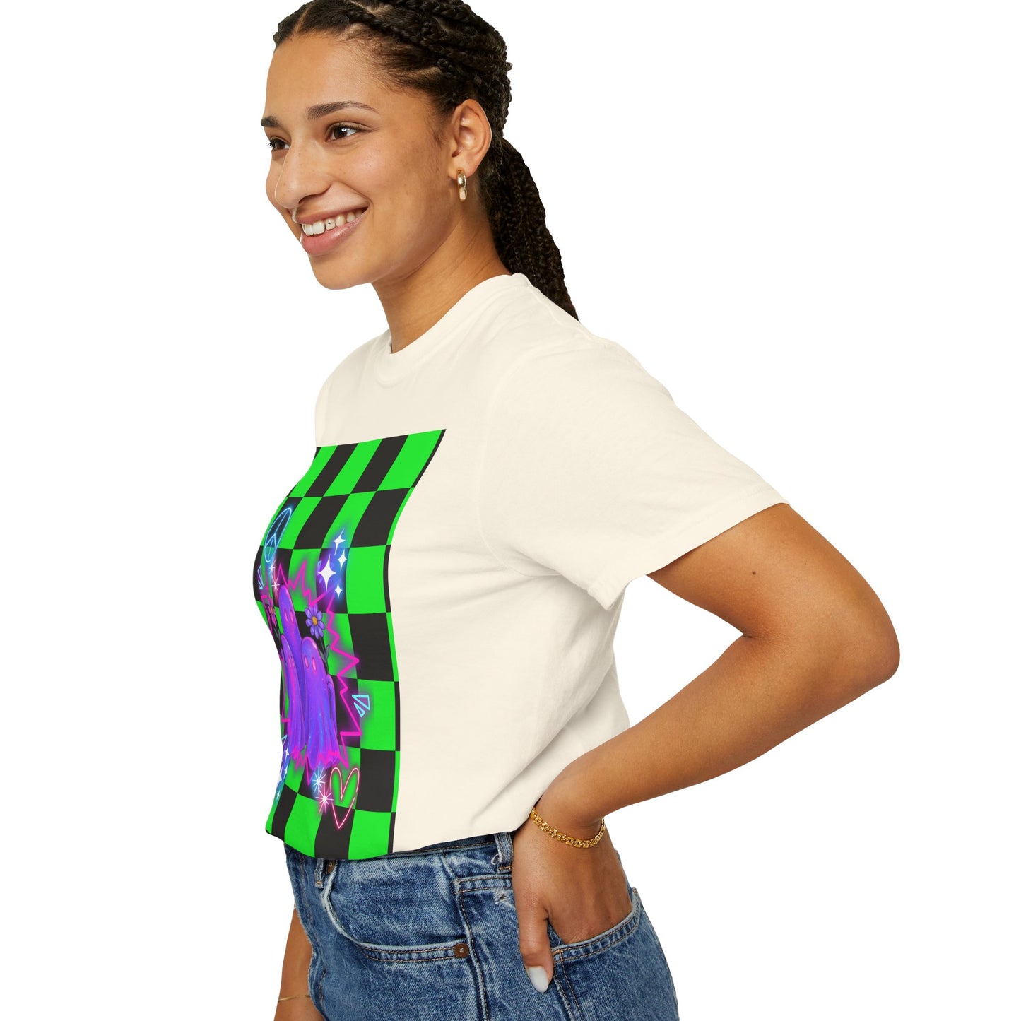 Vibrant Ghost Graphic Tee, Unisex T-shirt, Retro Vibe Shirt, Perfect for Halloween, Party Wear, Casual Style, Unique Gift