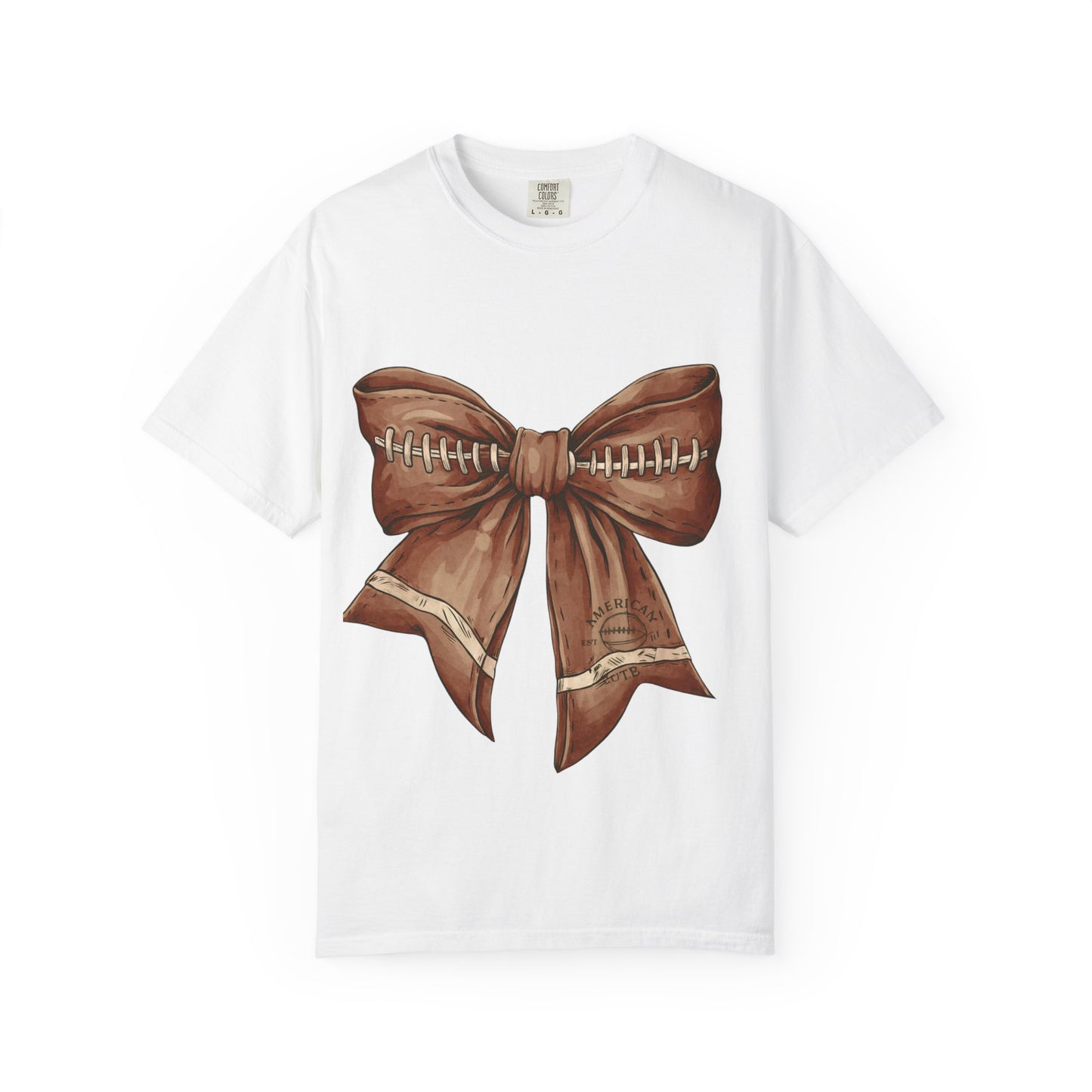 Football Bow T-Shirt: Unisex Casual Wear for Game Day Apparel