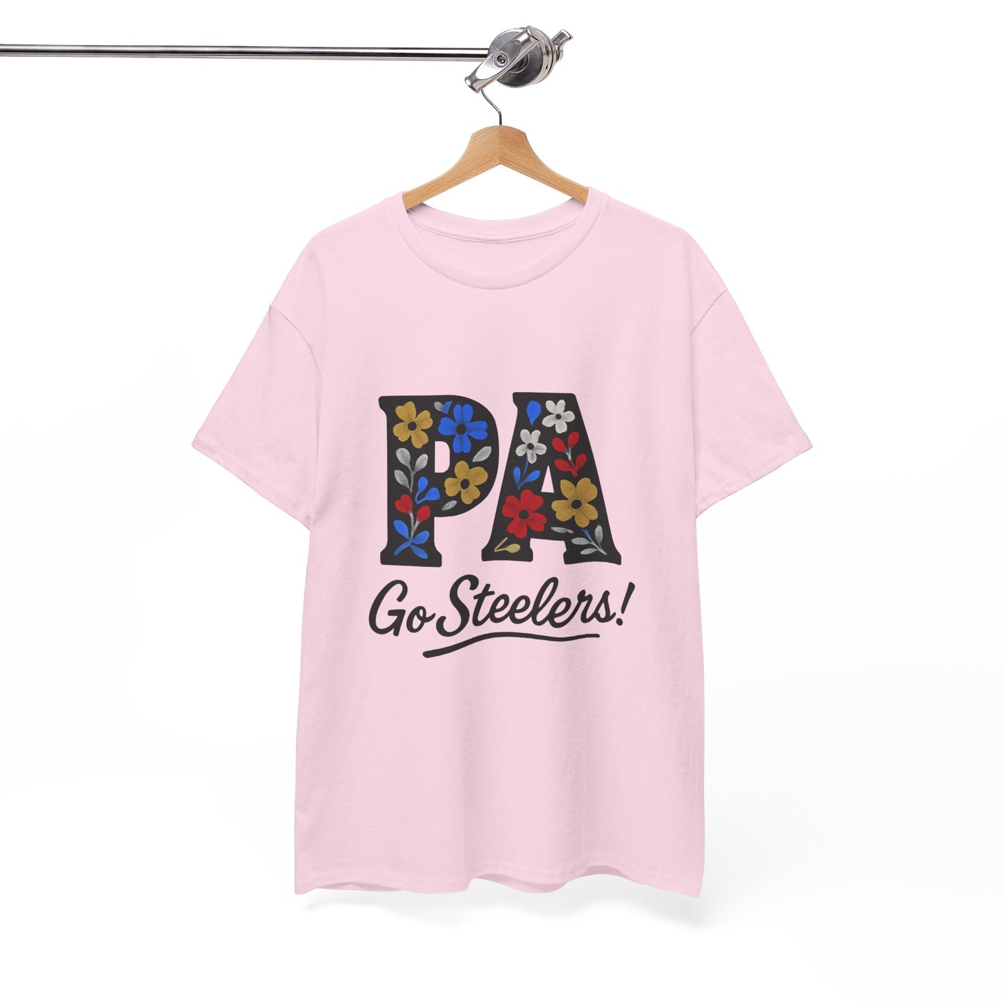 Sports Fan Tee - Floral PA Go Steelers Unisex Heavy Cotton Tee