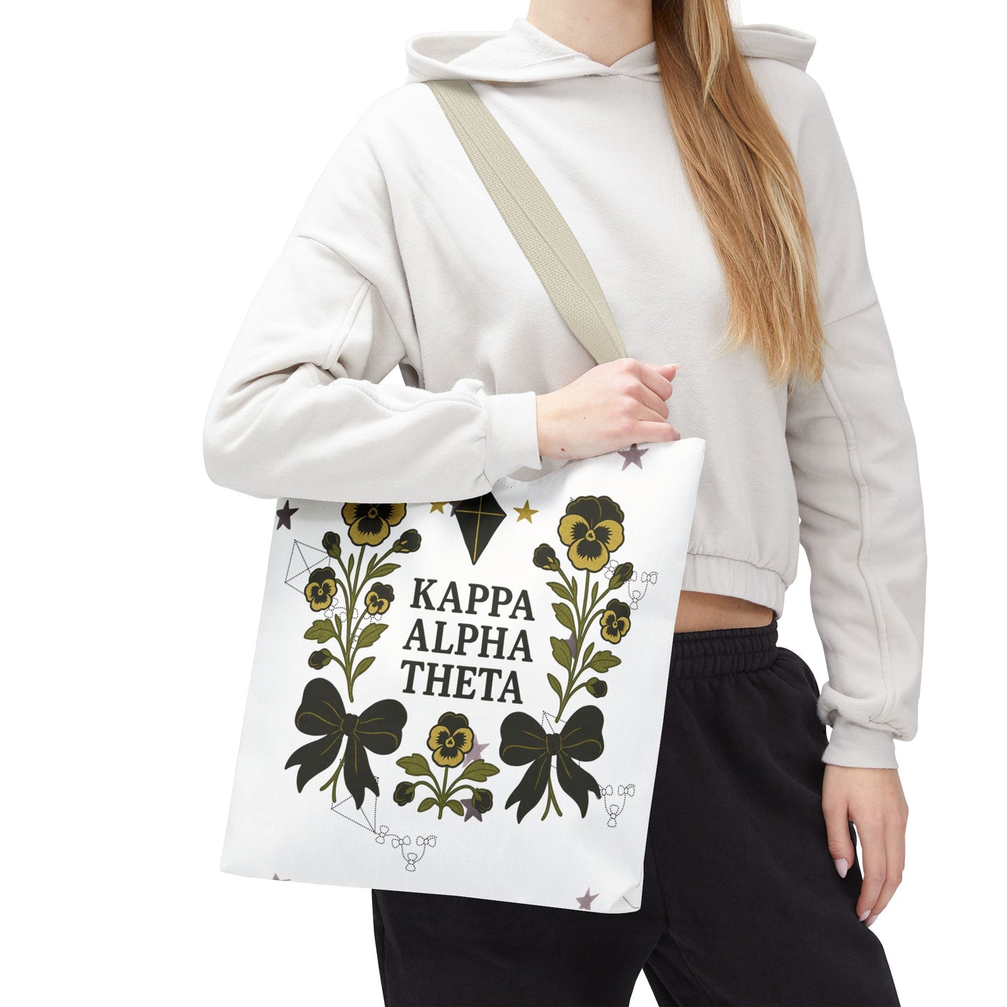 Floral Sorority Tote Bag | Kappa Alpha Theta, Eco-Friendly Bag, Gift for Sisters, College Accessory, Summer Outing Bag